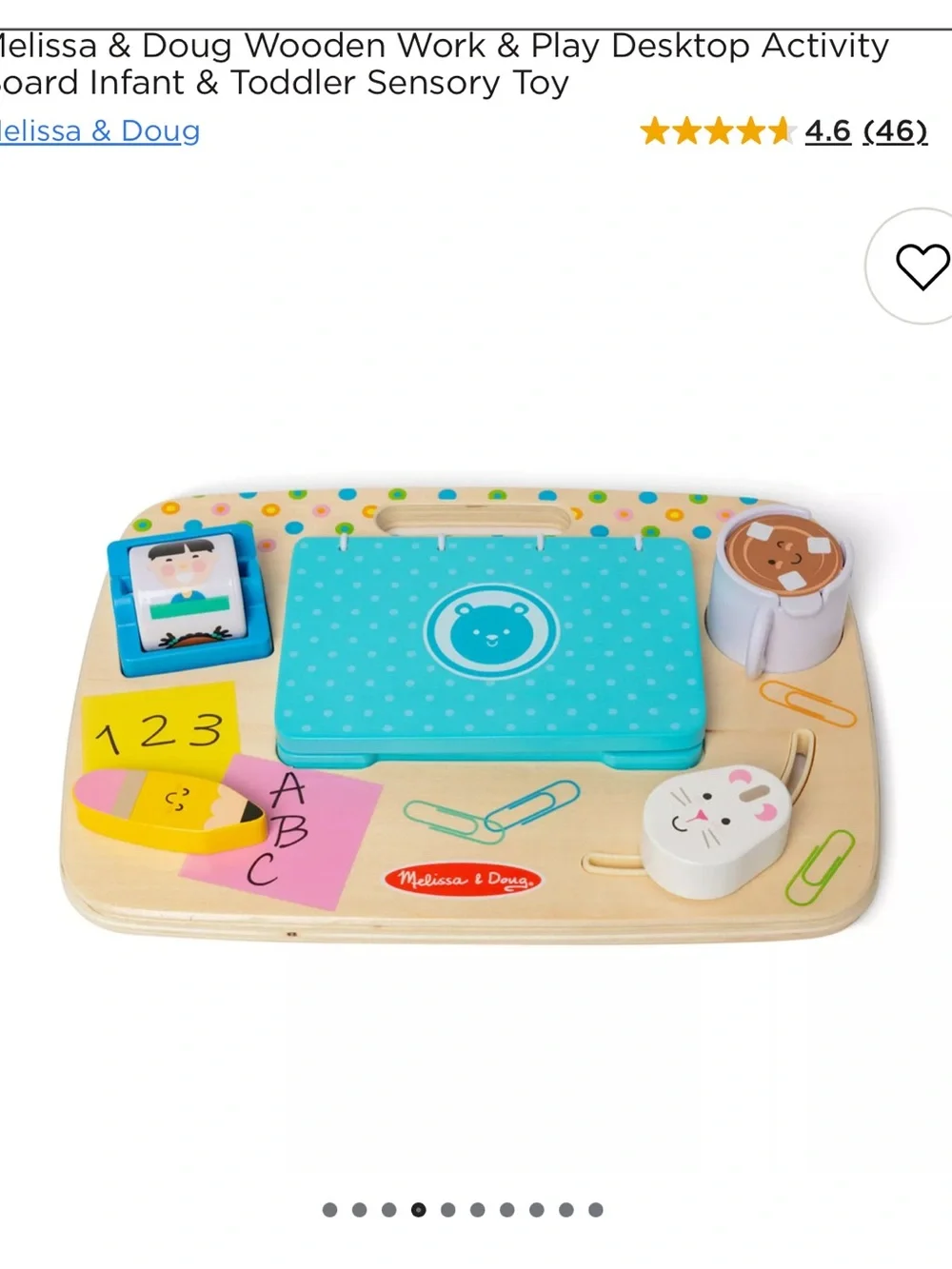 Melissa & Doug Wooden Work & Play Desktop Activity Board Sensory Toy